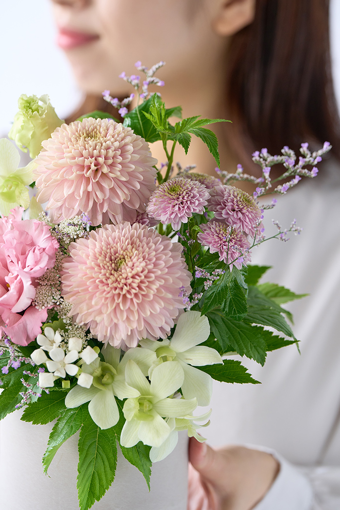 アレンジメント ピンク #1885 size:80｜HanaPrime（ハナプライム）