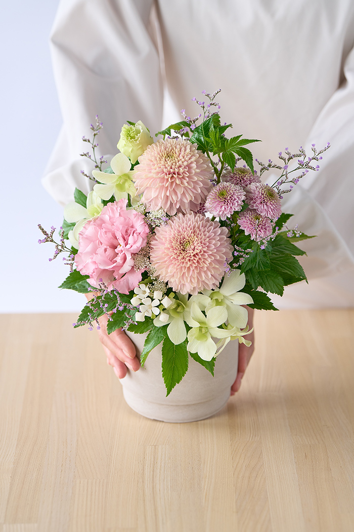 アレンジメント ピンク #1885 size:80｜HanaPrime（ハナプライム）