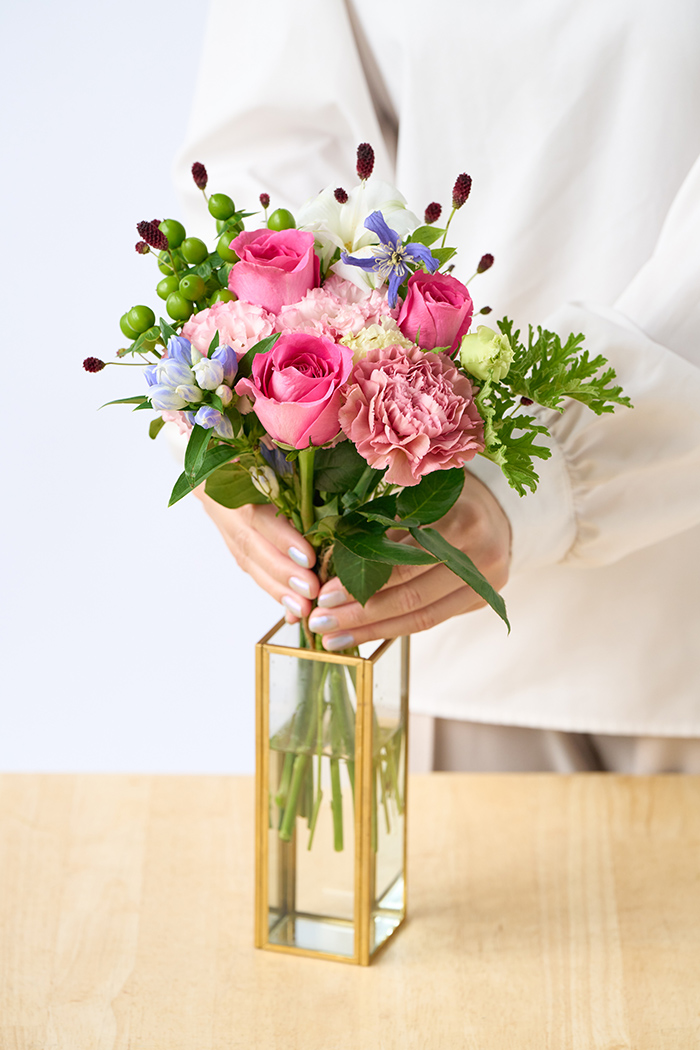 花束 季節のブーケ  ピンク#1900 size:80の写真2枚目