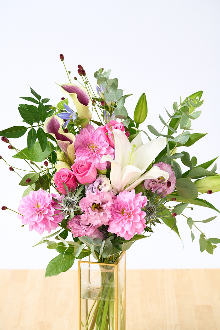 花束 季節のブーケ  ピンク#1902 size:120の写真3枚目