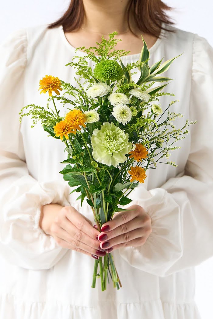 自宅用 お供え・お悔やみの花 1,480円セット #1907の写真1枚目