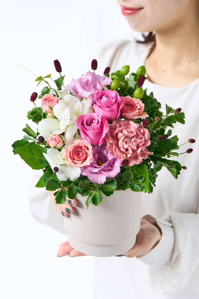 アレンジメント 季節のアレンジ ピンク#1910 size:80