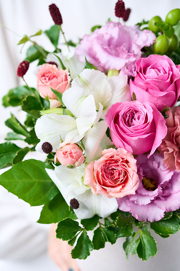 アレンジメント 季節のアレンジ ピンク#1910 size:80の写真2枚目