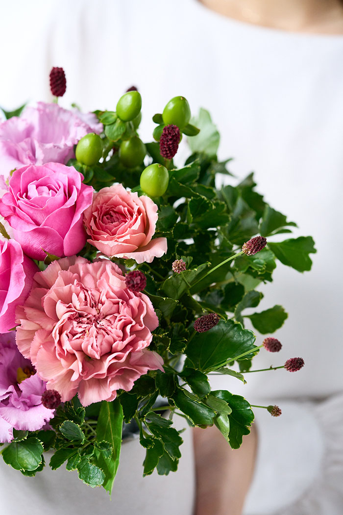 アレンジメント 季節のアレンジ ピンク#1910 size:80の写真3枚目