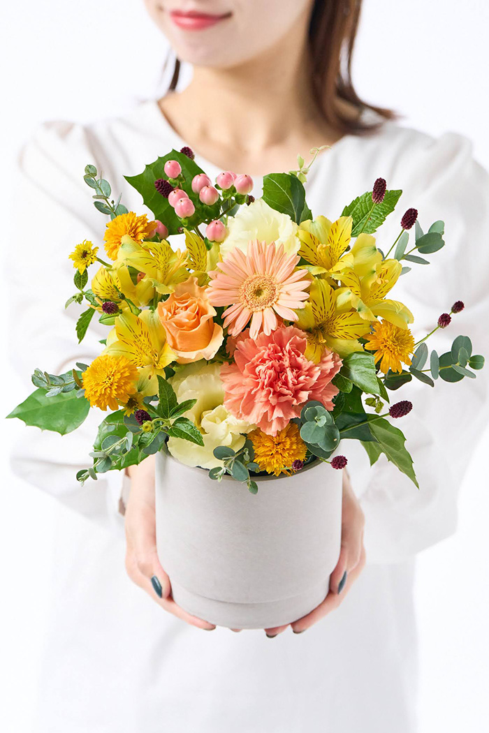 アレンジメント 季節のアレンジ イエロー#1911 size:80の写真1枚目