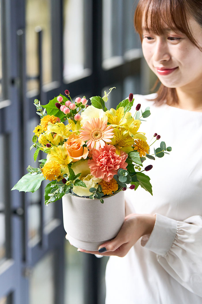 アレンジメント 季節のアレンジ イエロー#1911 size:80の写真2枚目