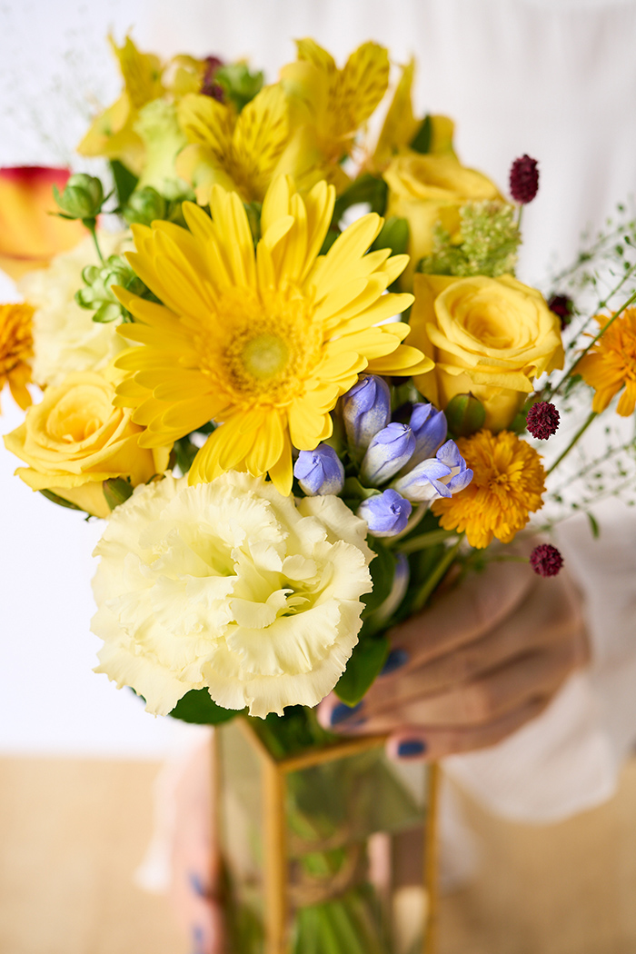 花束 季節のブーケ  イエロー #1912 size:80の写真4枚目