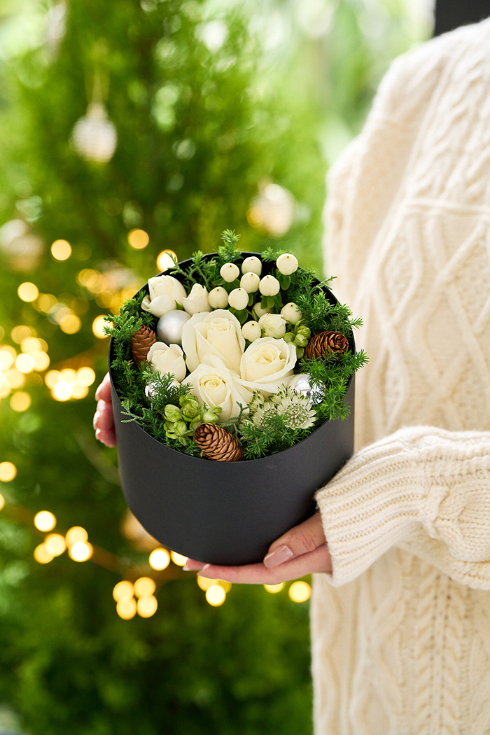 クリスマス限定商品 BOXアレンジ ホワイト #1946 size:60の写真2枚目