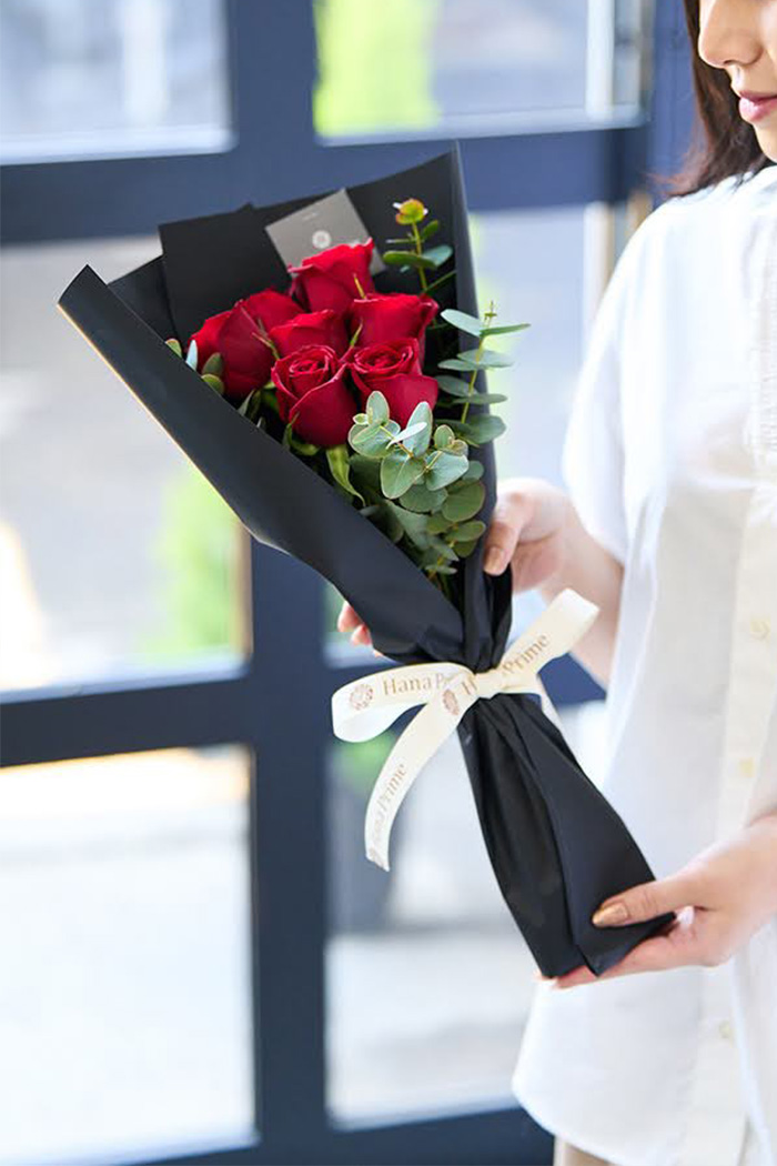 バレンタイン限定 ローズブーケ3本〜 Red/Blk size80 #1976の写真3枚目
