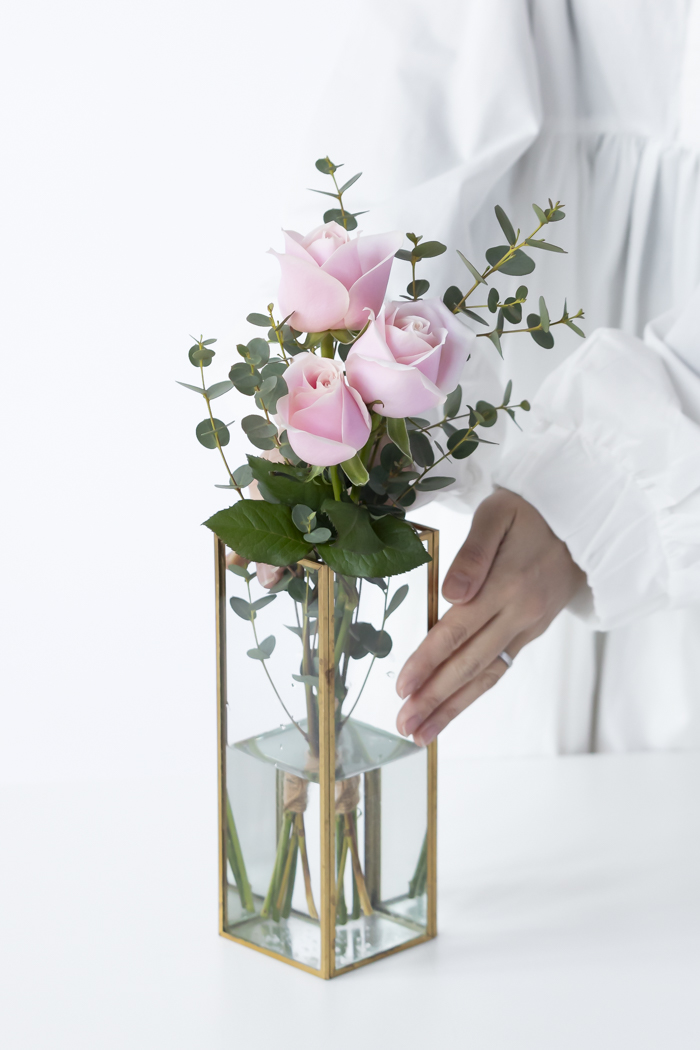 バレンタイン限定 ローズブーケ3本〜 Pink size80 #1977の写真4枚目