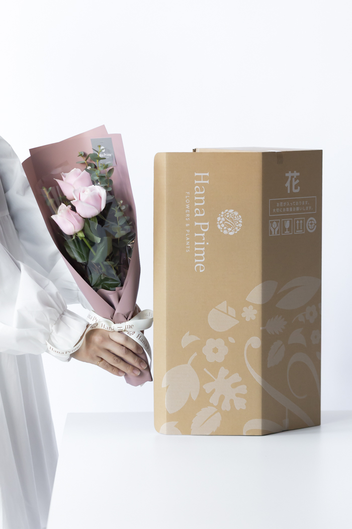 バレンタイン限定 ローズブーケ3本〜 Pink size80 #1977の写真9枚目