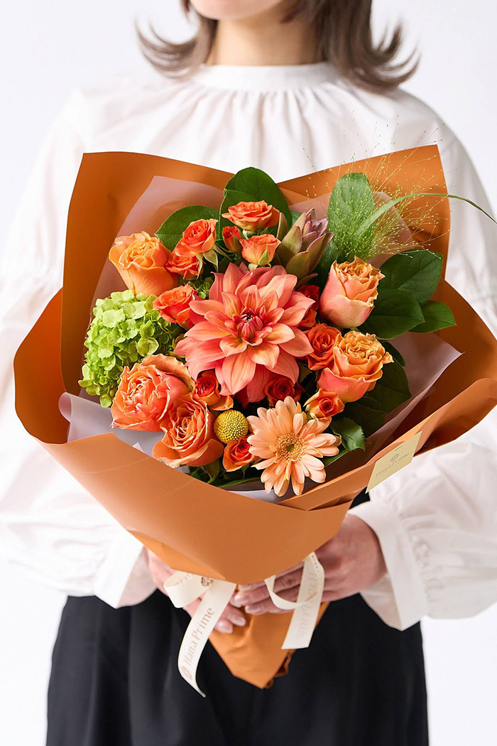 花束 スタンダードブーケ オレンジ #2008 size:100の写真1枚目