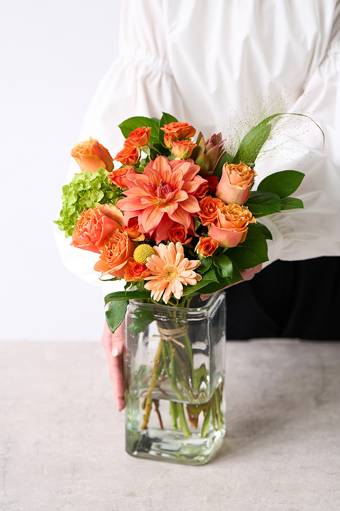 花束 スタンダードブーケ オレンジ #2008 size:100｜HanaPrime（ハナ