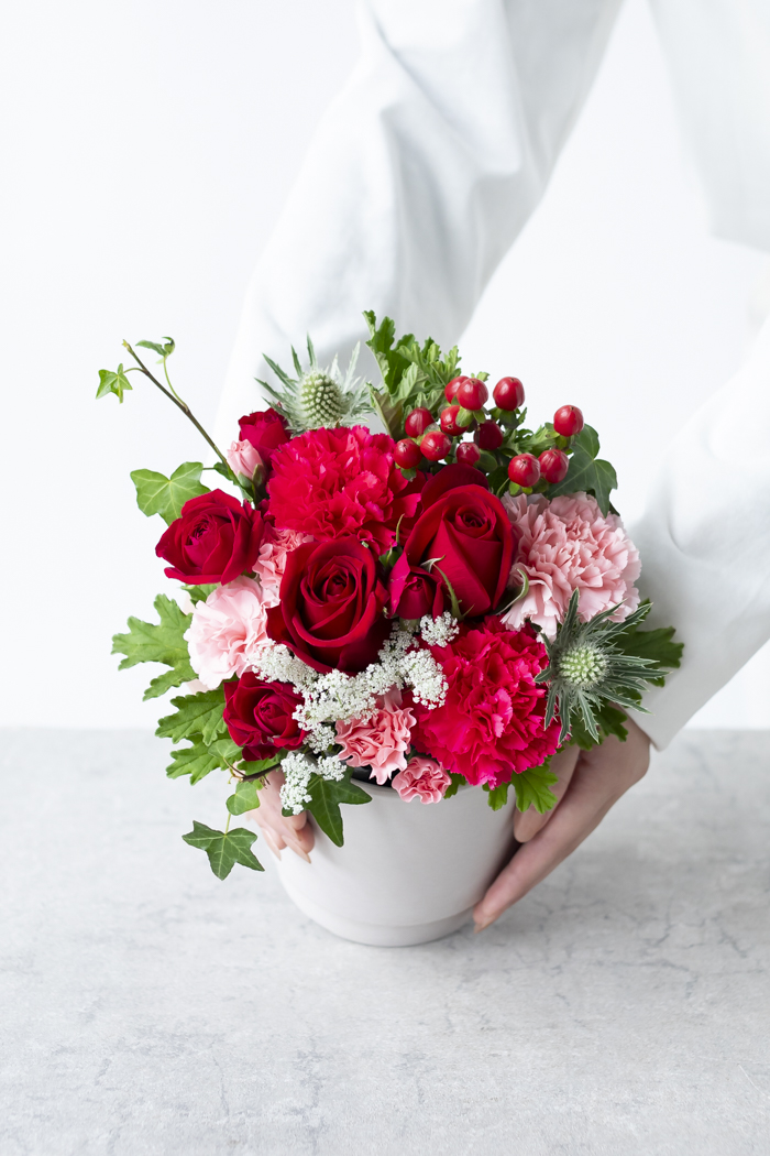 母の日 Special アレンジメント RED #2023 size:80の写真3枚目