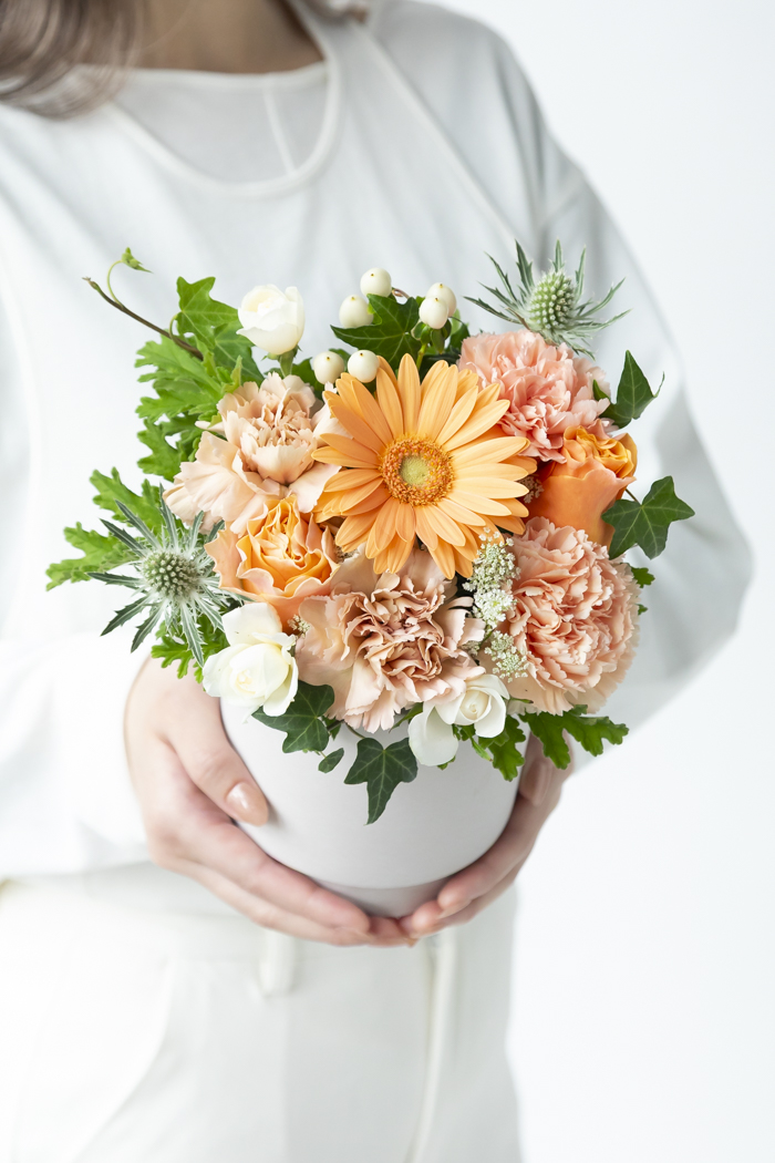 母の日 Special アレンジメント くすみORANGE #2025 size:80の写真2枚目