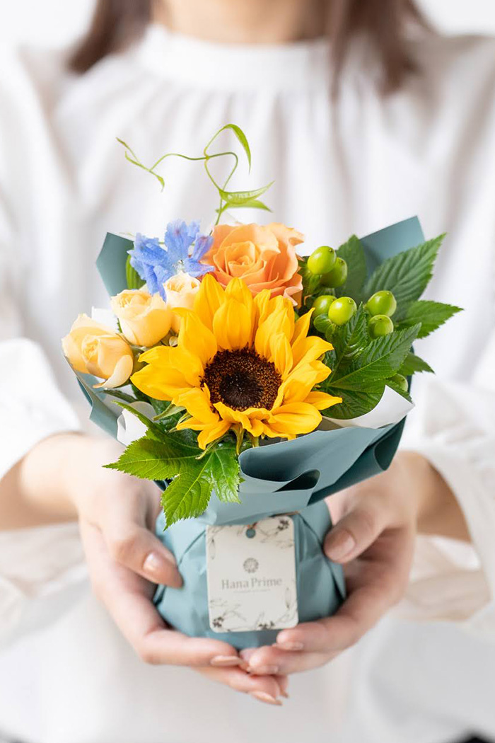 父の日 ギフト 季節のそのまま飾れる花束 #2034 size:60 YEL