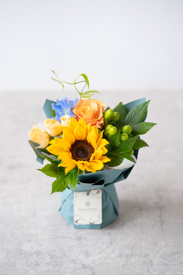 父の日 ギフト 季節のそのまま飾れる花束 #2034 size:60 YELの写真3枚目