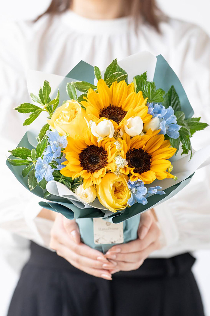 父の日 ギフト 季節のそのまま飾れる花束 #2035 size:80 YELの写真1枚目