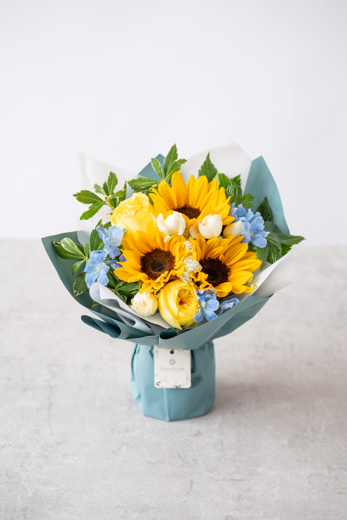 父の日 ギフト 季節のそのまま飾れる花束 #2035 size:80 YELの写真3枚目