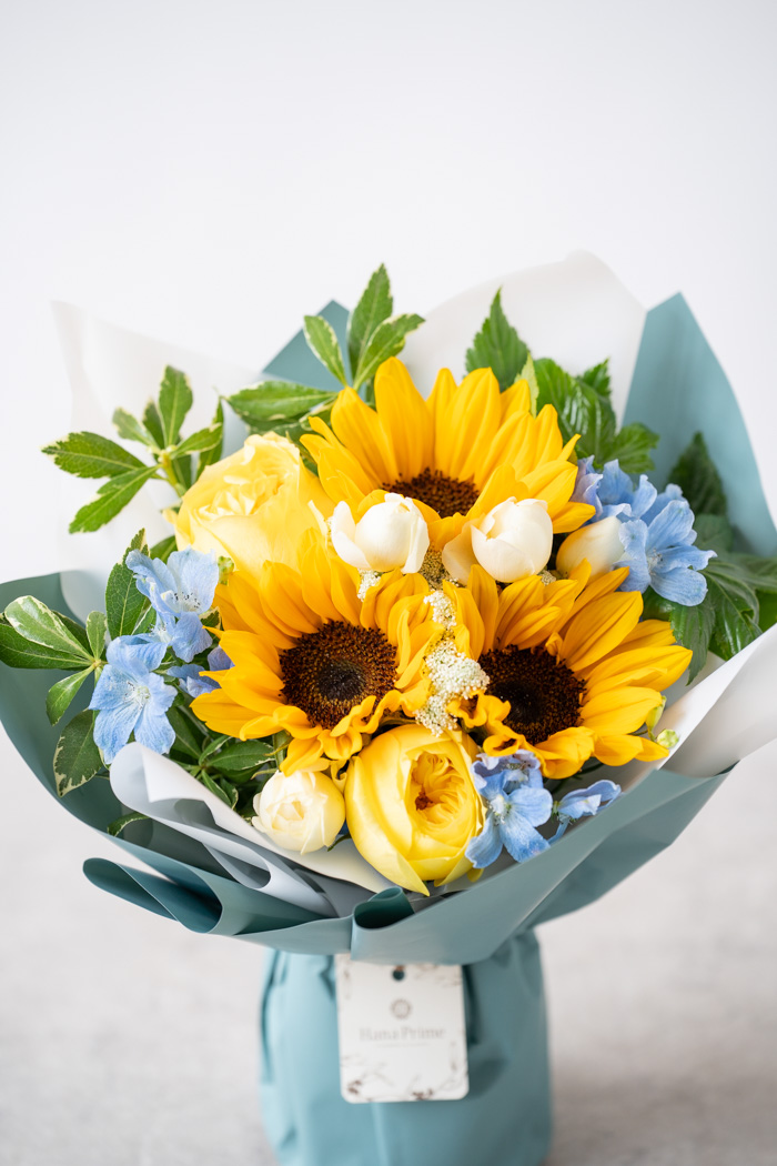 父の日 ギフト 季節のそのまま飾れる花束 #2035 size:80 YELの写真4枚目