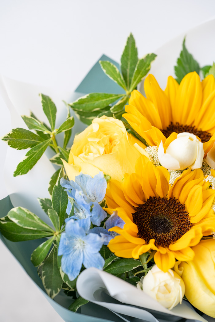 父の日 ギフト 季節のそのまま飾れる花束 #2035 size:80 YELの写真5枚目