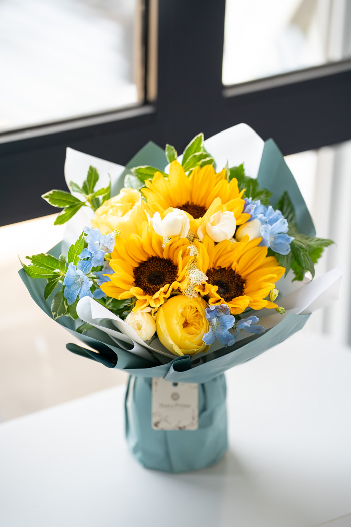 父の日 ギフト 季節のそのまま飾れる花束 #2035 size:80 YELの写真8枚目