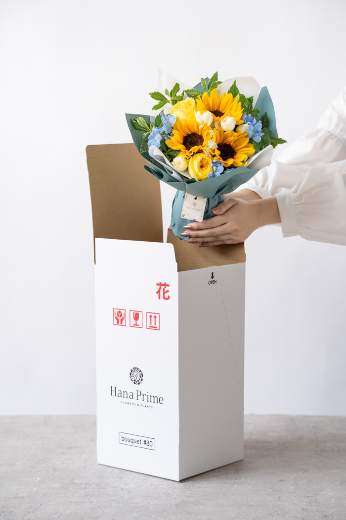 父の日 ギフト 季節のそのまま飾れる花束 #2035 size:80 YELの写真9枚目