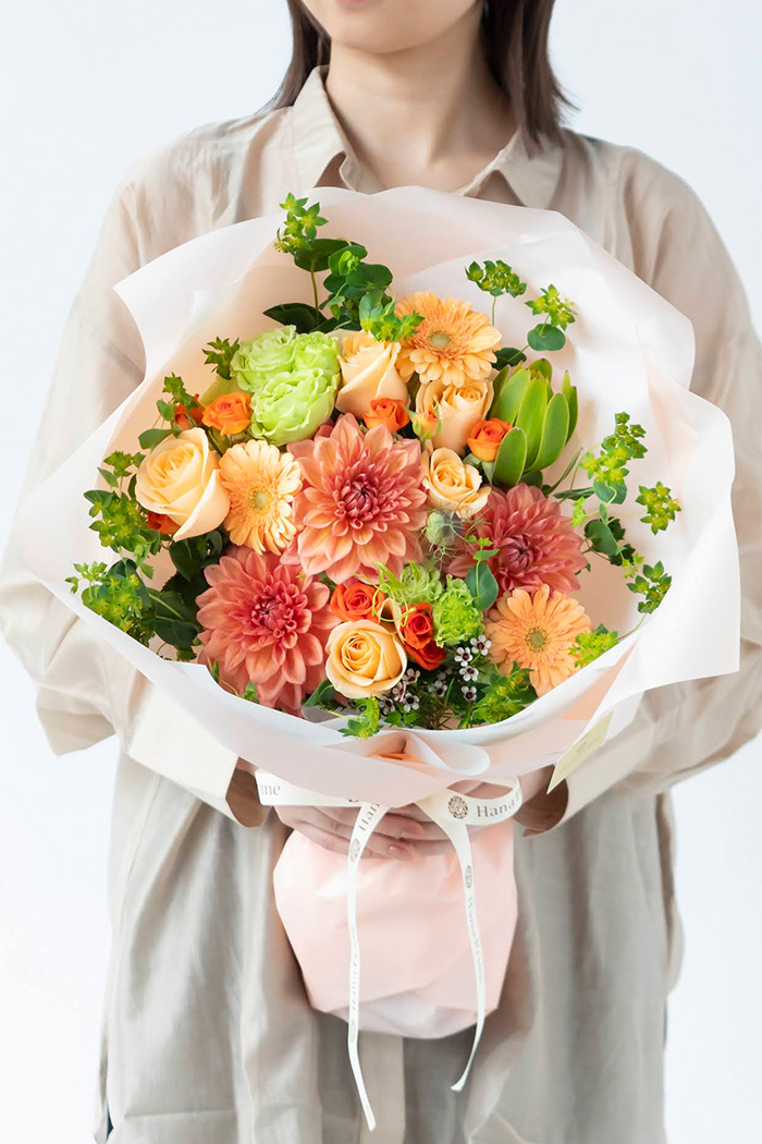 花束 スタンダードブーケ オレンジ #2081 size:120の写真1枚目