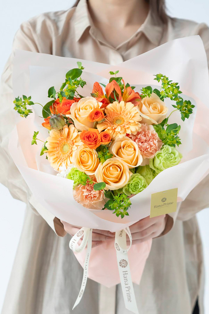 花束 スタンダードブーケ オレンジ #2082 size:100の写真1枚目
