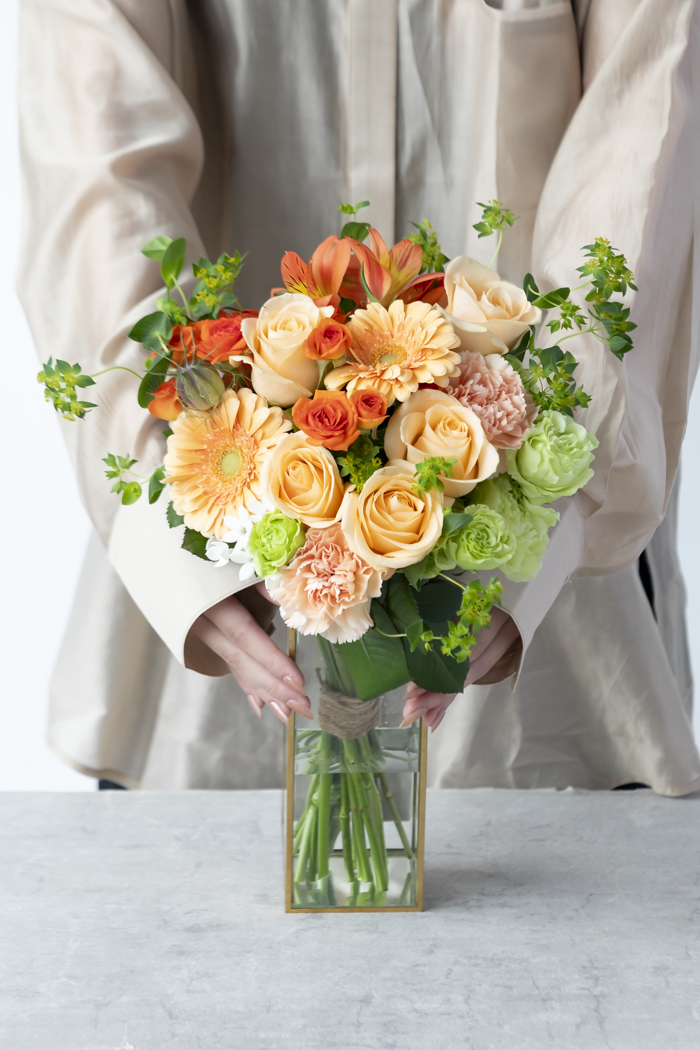 花束 スタンダードブーケ オレンジ #2082 size:100の写真3枚目