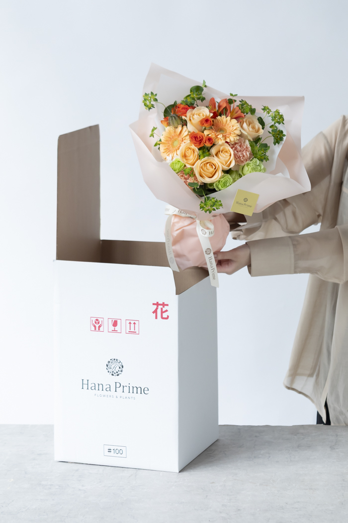 花束 スタンダードブーケ オレンジ #2082 size:100の写真9枚目