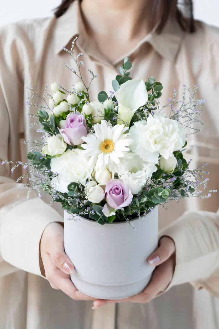 アレンジメント ホワイトパープル #2124 size:80