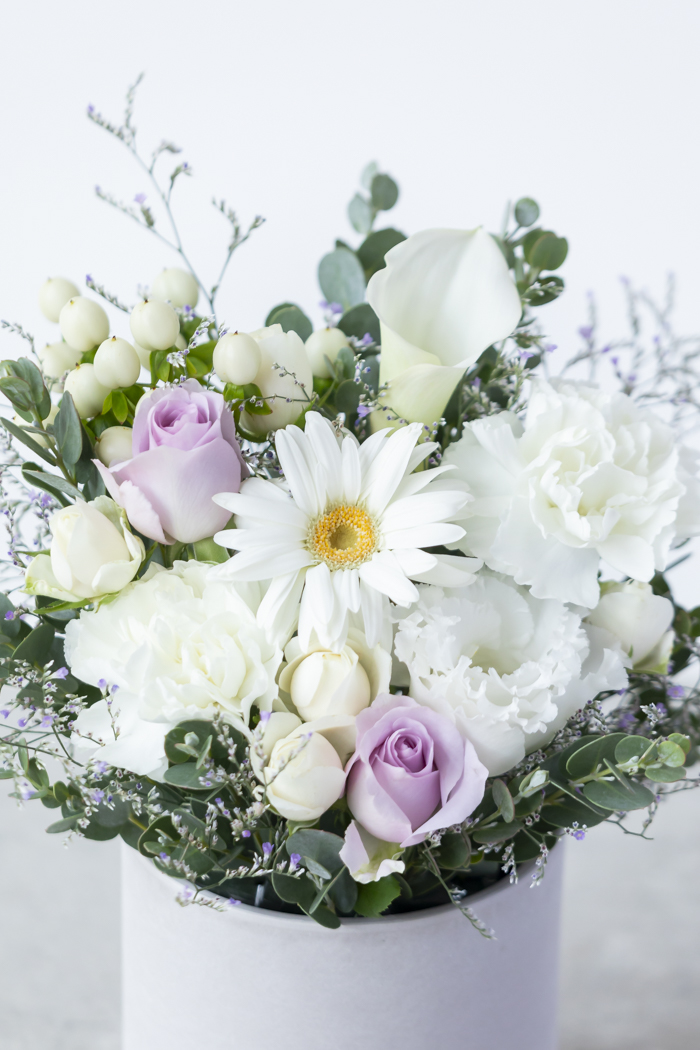 アレンジメント ホワイトパープル #2124 size:80の写真2枚目
