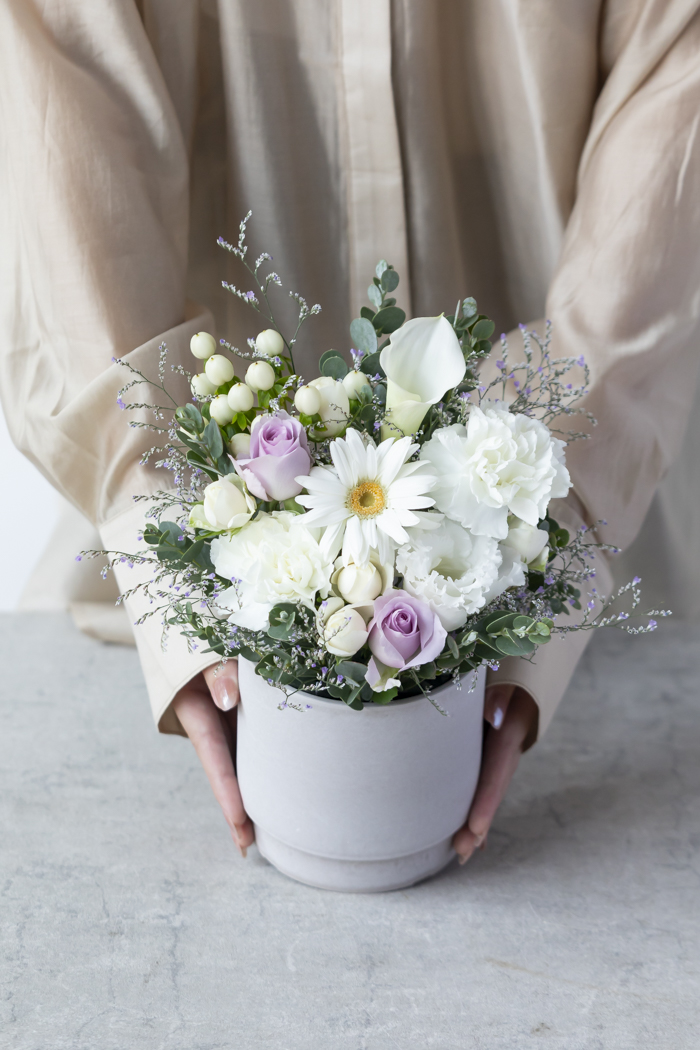 アレンジメント ホワイトパープル #2124 size:80の写真3枚目