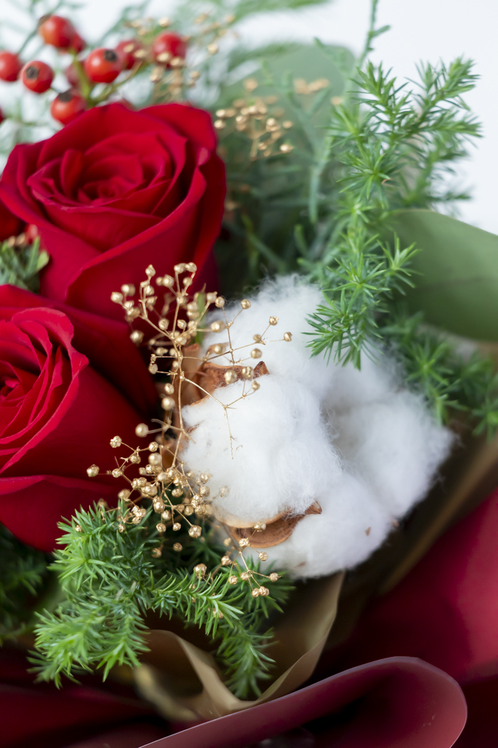 クリスマス限定　そのまま飾れるブーケ レッド  #2177 60sizeの写真6枚目