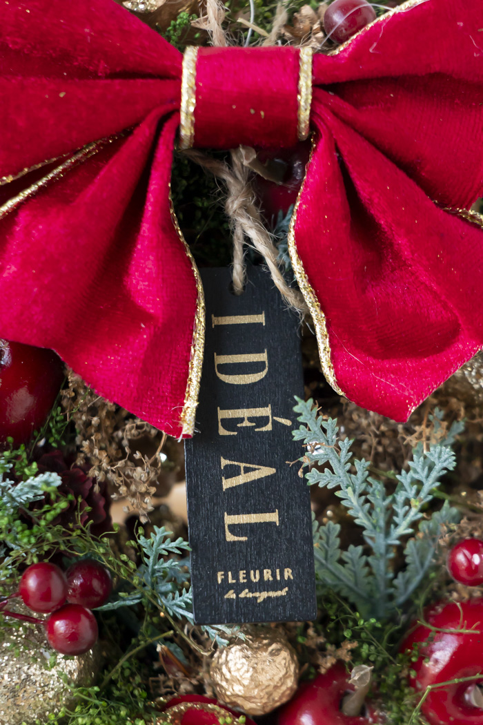 クリスマスリース フォレストレッドリボン S #2190の写真3枚目