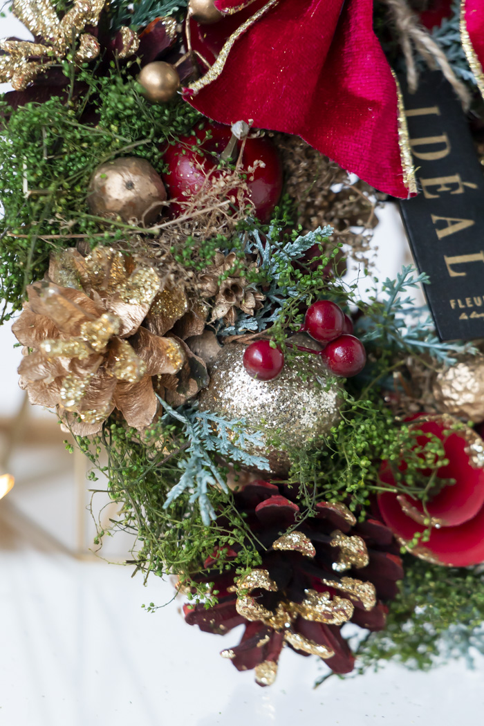 クリスマスリース フォレストレッドリボン S #2190の写真6枚目