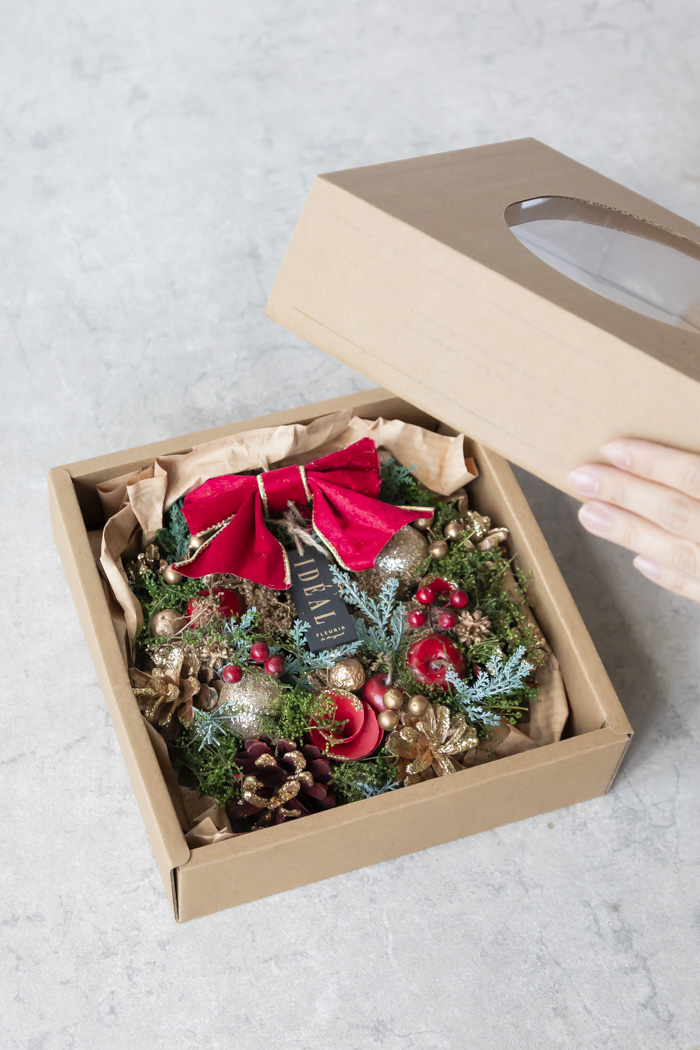 クリスマスリース フォレストレッドリボン S #2190の写真7枚目