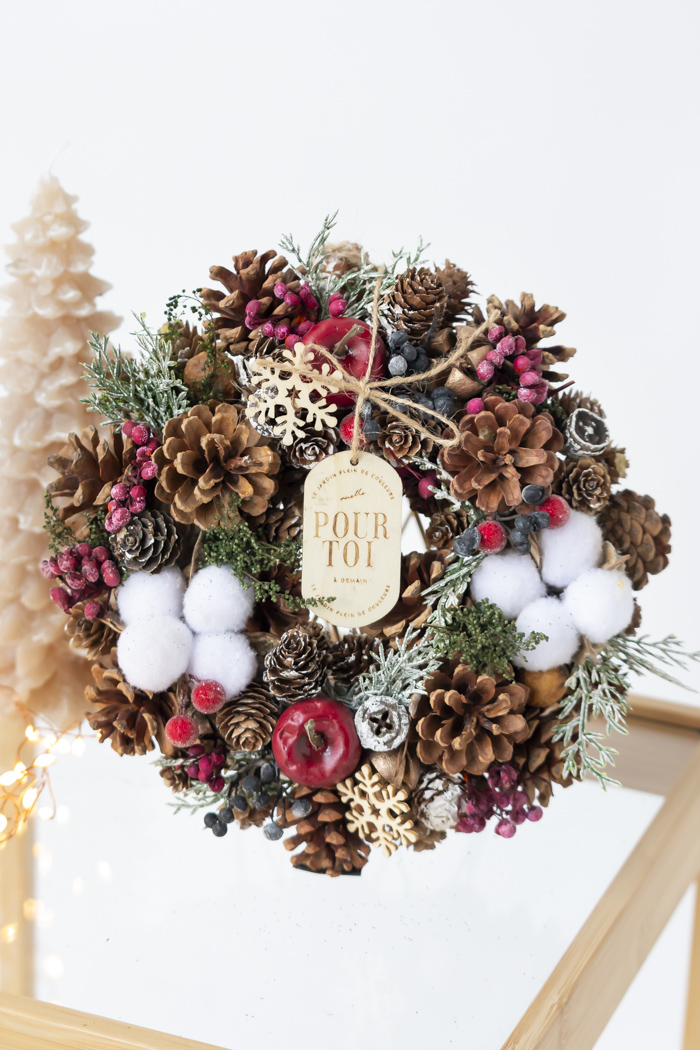 クリスマスリース アップルスノー M #2192の写真2枚目