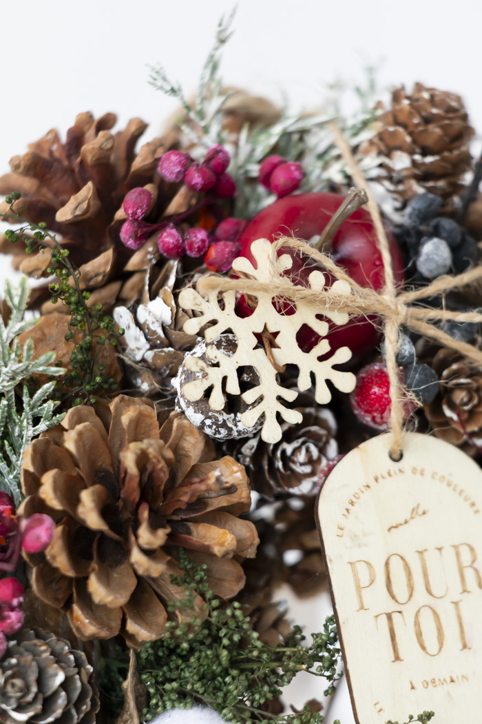 クリスマスリース アップルスノー M #2192の写真3枚目