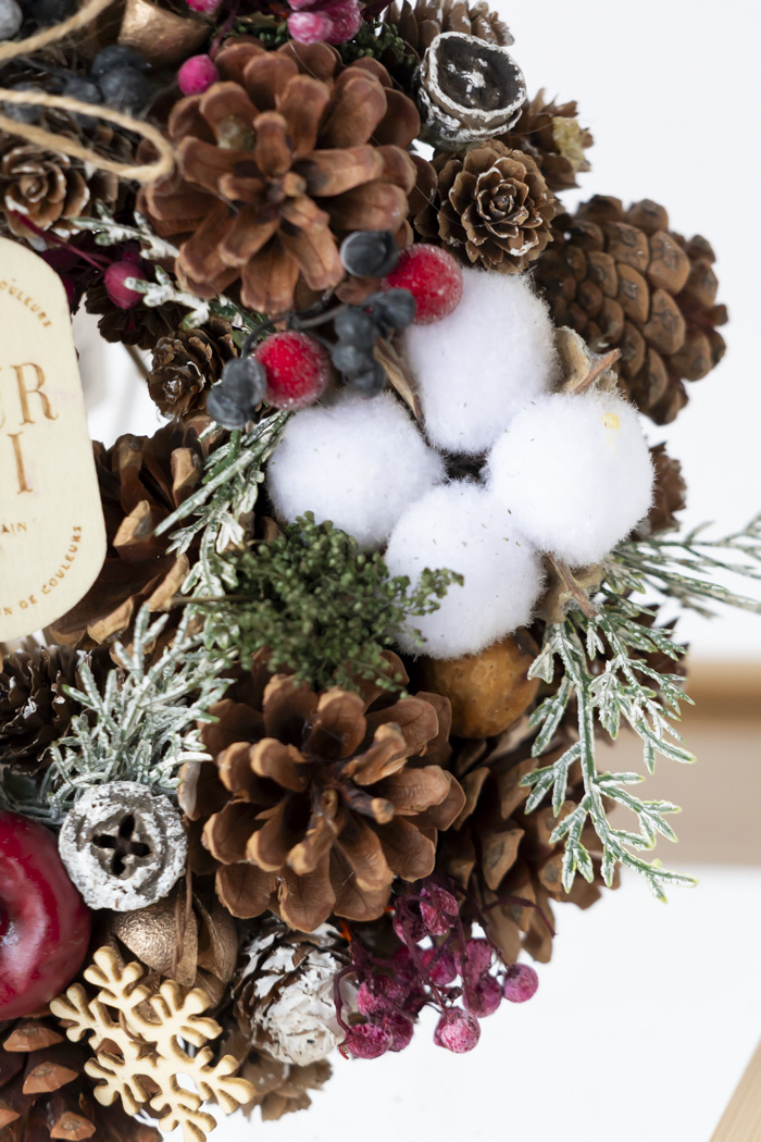 クリスマスリース アップルスノー M #2192の写真4枚目