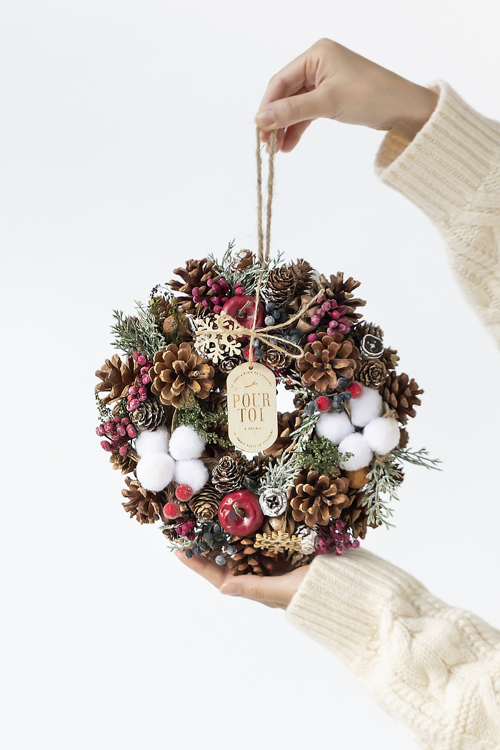 クリスマスリース アップルスノー M #2192の写真8枚目