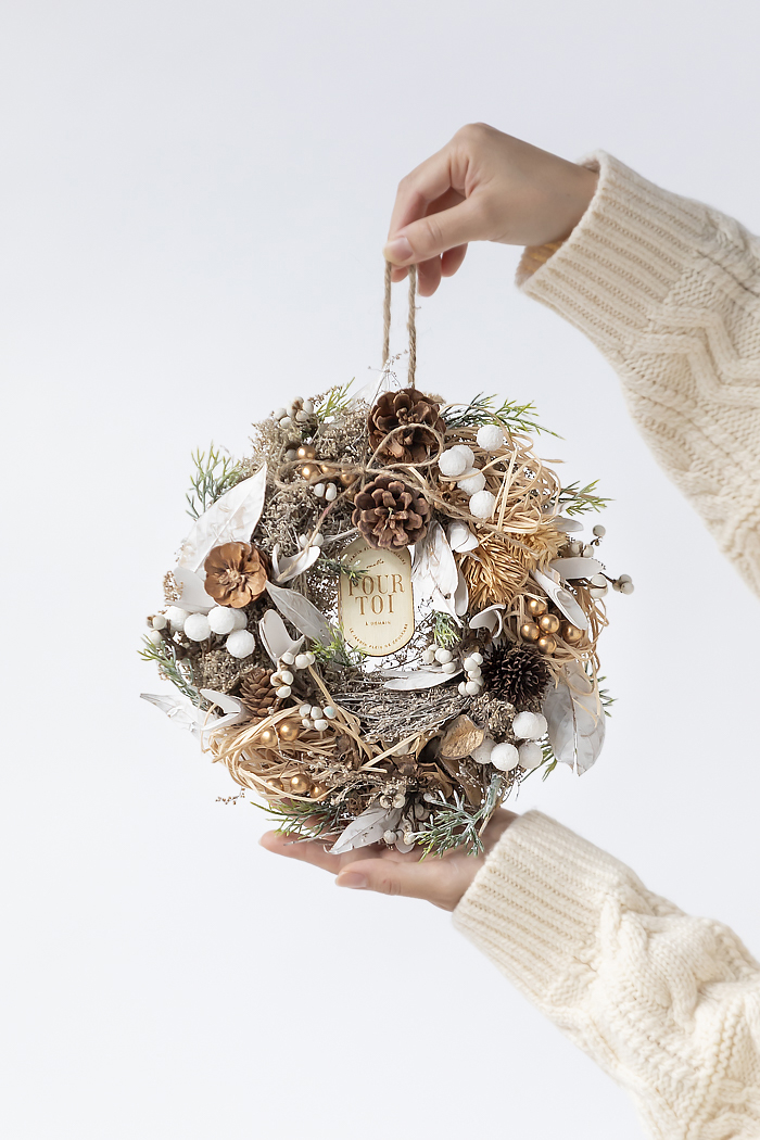 クリスマスリース ナチュラルリーフ M #2193の写真2枚目