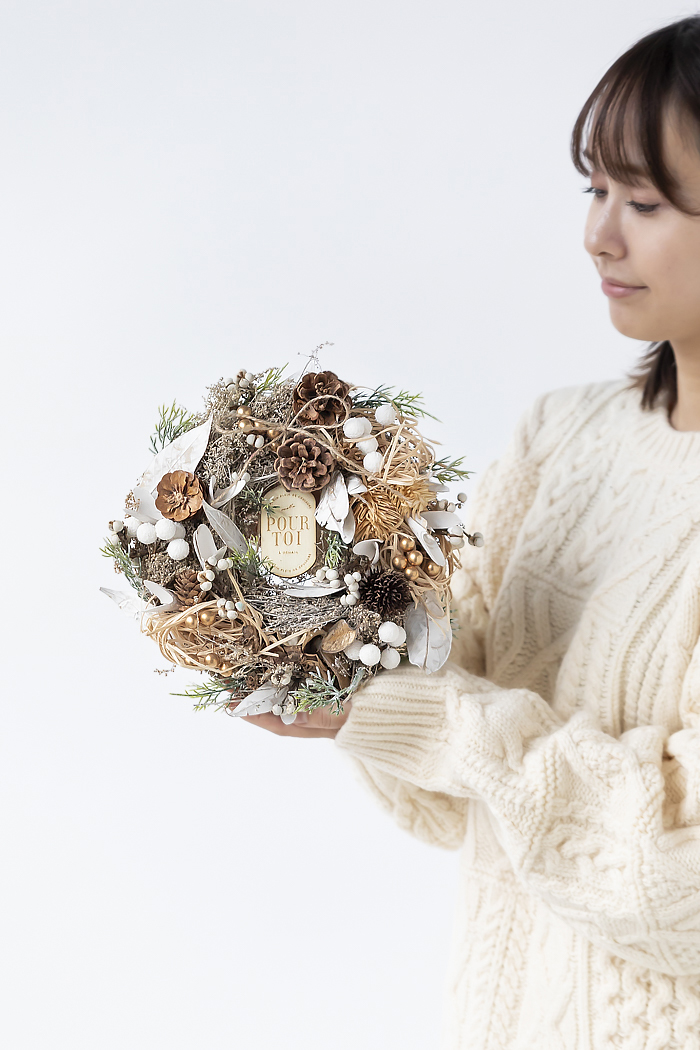 クリスマスリース ナチュラルリーフ M #2193の写真11枚目