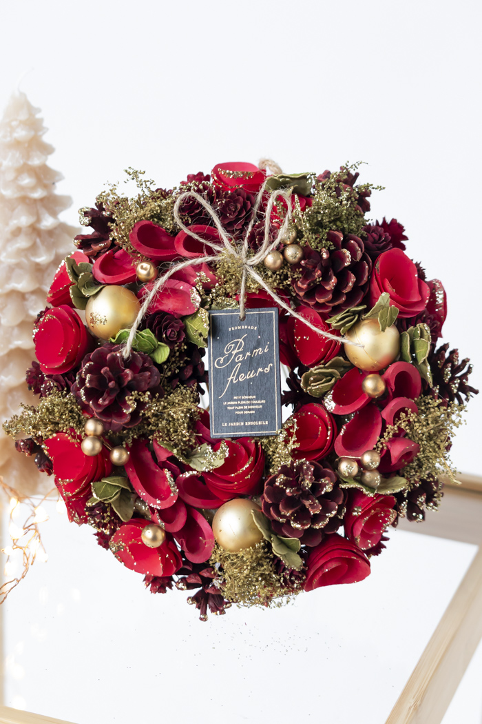 クリスマスリース レッドゴージャス M #2194の写真2枚目