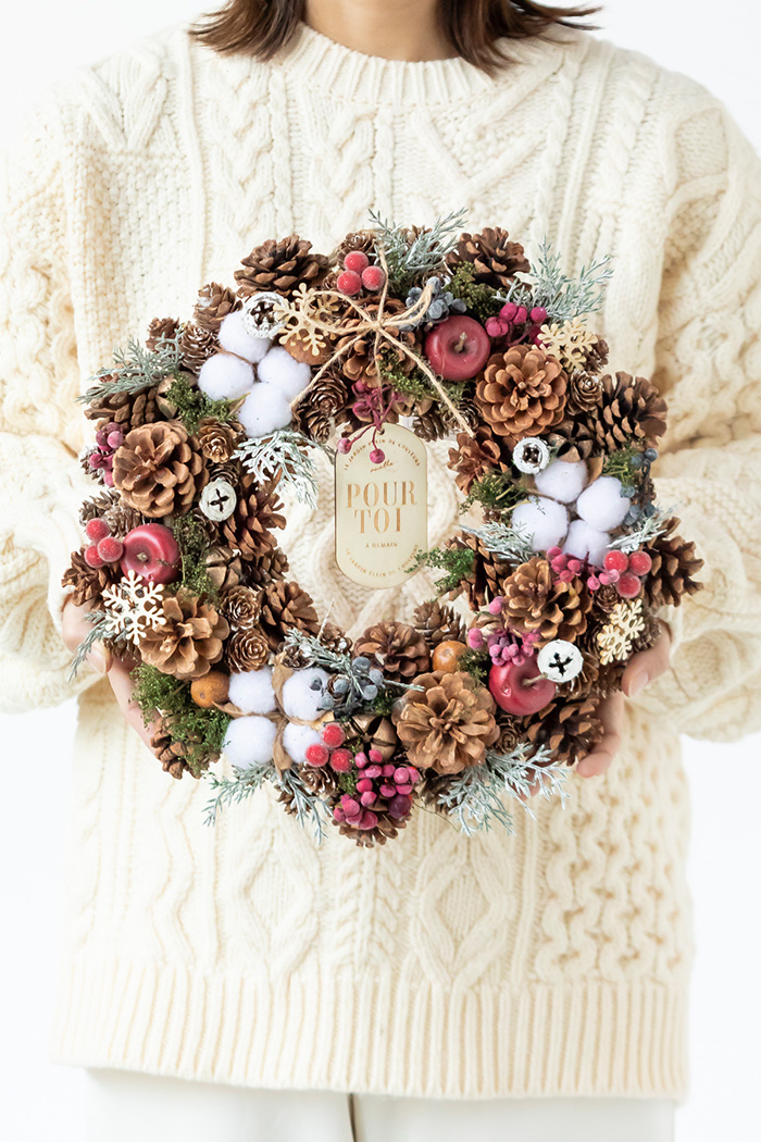 クリスマスリース アップルスノー L #2195