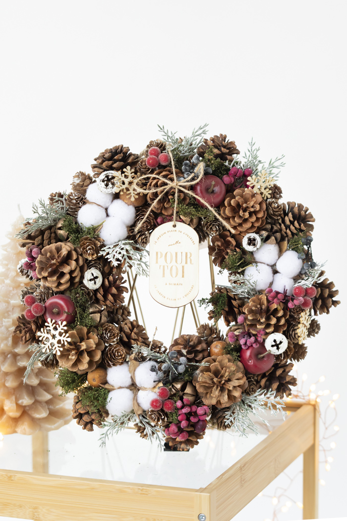 クリスマスリース アップルスノー L #2195｜HanaPrime（ハナプライム）