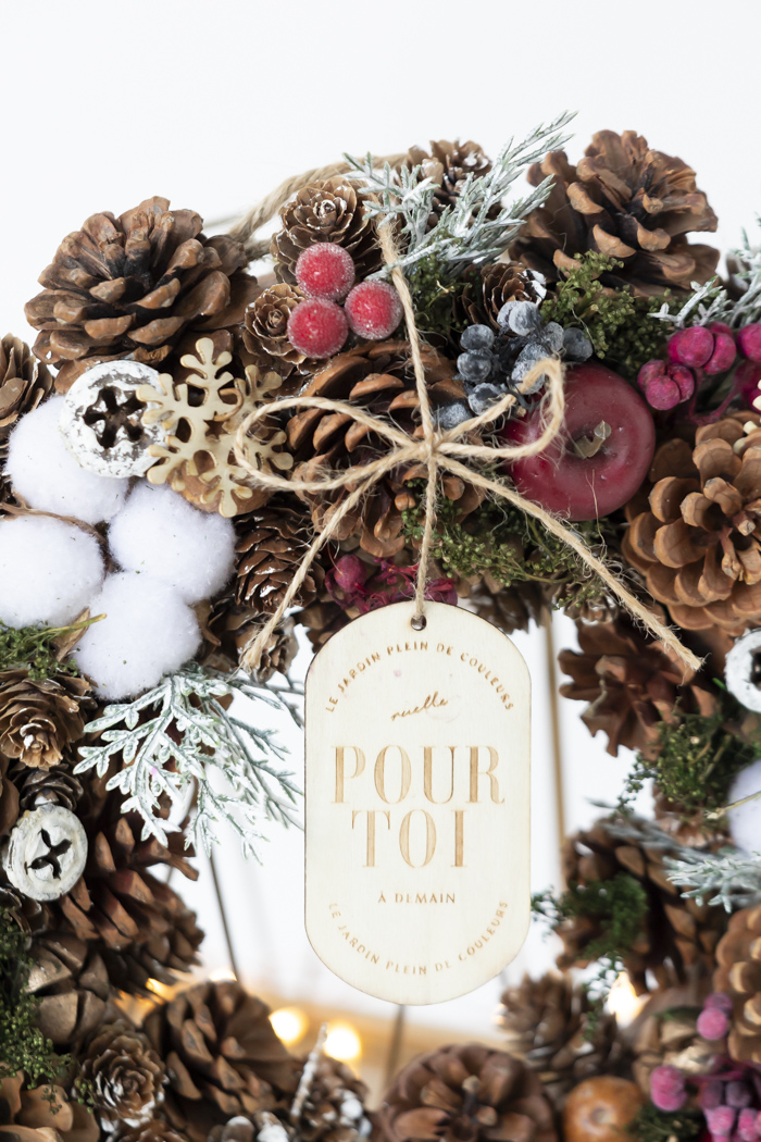 クリスマスリース アップルスノー L #2195の写真3枚目