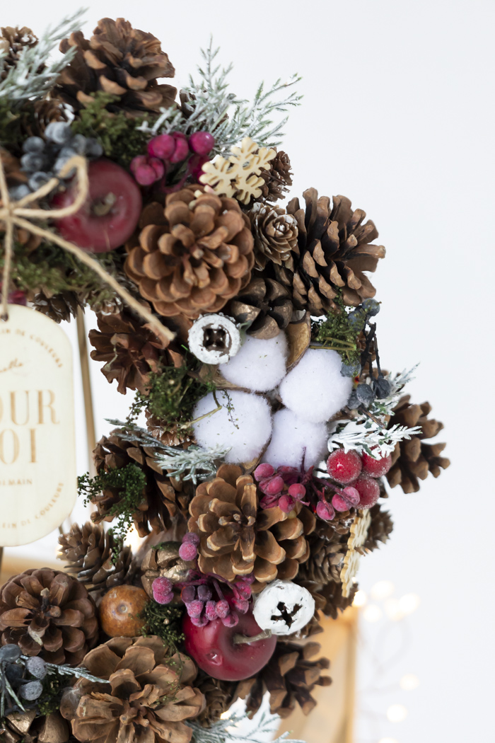 クリスマスリース アップルスノー L #2195｜HanaPrime（ハナプライム）