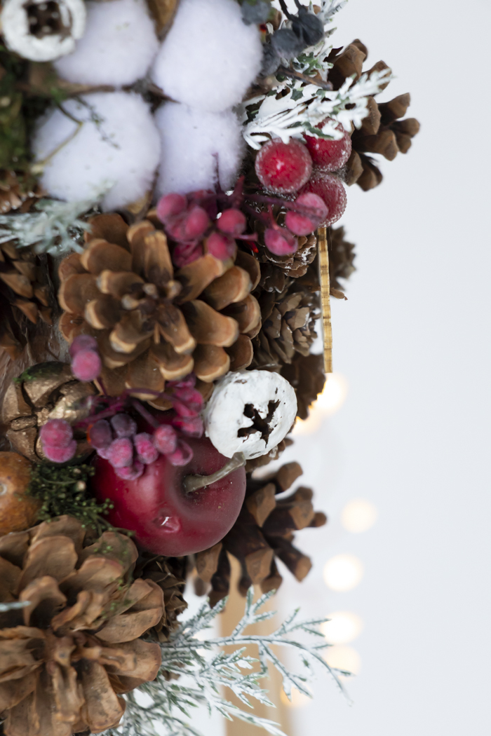 クリスマスリース アップルスノー L #2195｜HanaPrime（ハナプライム）